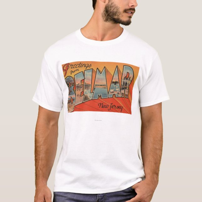 Belmar, New Jersey - Large Letter Scenes T-Shirt (Front)