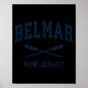 Belmar New Jersey Vintage Nautical Paddles Sports Poster