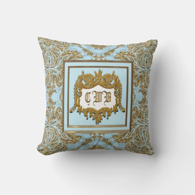 Belmont Elegant Monogram Cushion (Front)