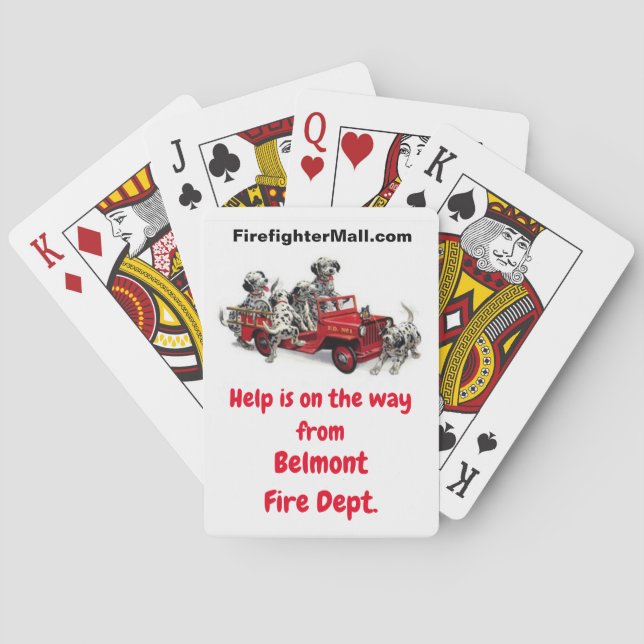Belmont Fire Dept. Dalmation Firefighters Playing  Cards (Back)