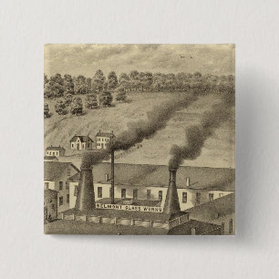 Belmont Glass Works, Bellaire, Ohio 15 Cm Square Badge