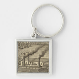 Belmont Glass Works, Bellaire, Ohio Key Ring