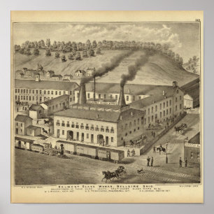 Belmont Glass Works, Bellaire, Ohio Poster