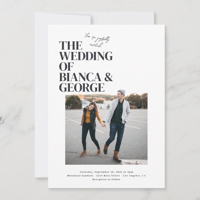 Belmont Photo Wedding Invitation (Front)