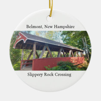 Belmont slippery rock crossing New Hampshire Ceramic Tree Decoration