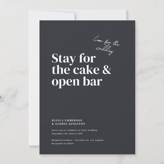 Belmont Typography Wedding Invitation (Front)