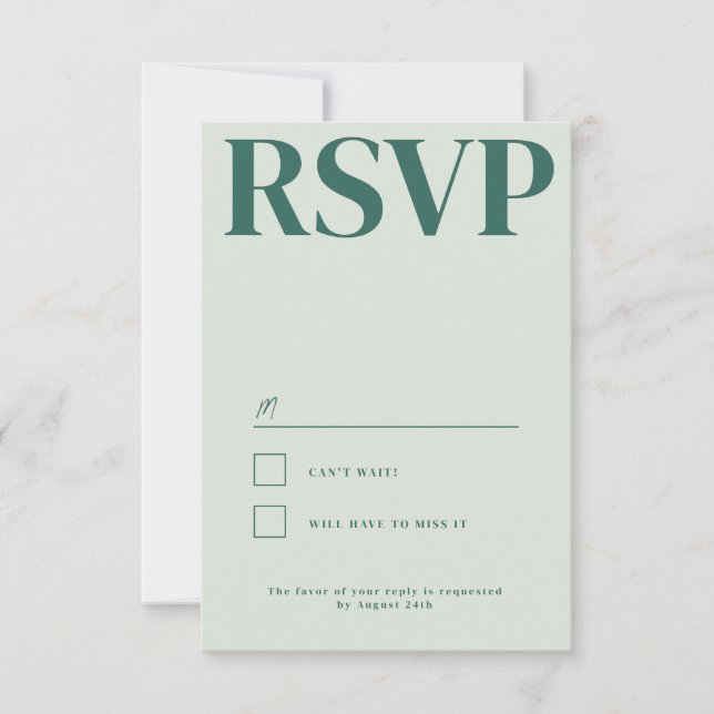 Belmont Typography Wedding RSVP Card (Front)