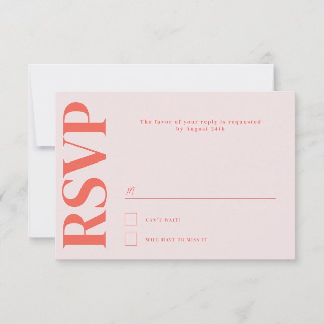 Belmont Typography Wedding RSVP Card (Front)