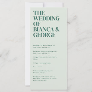 Belmont Wedding Ceremony Program