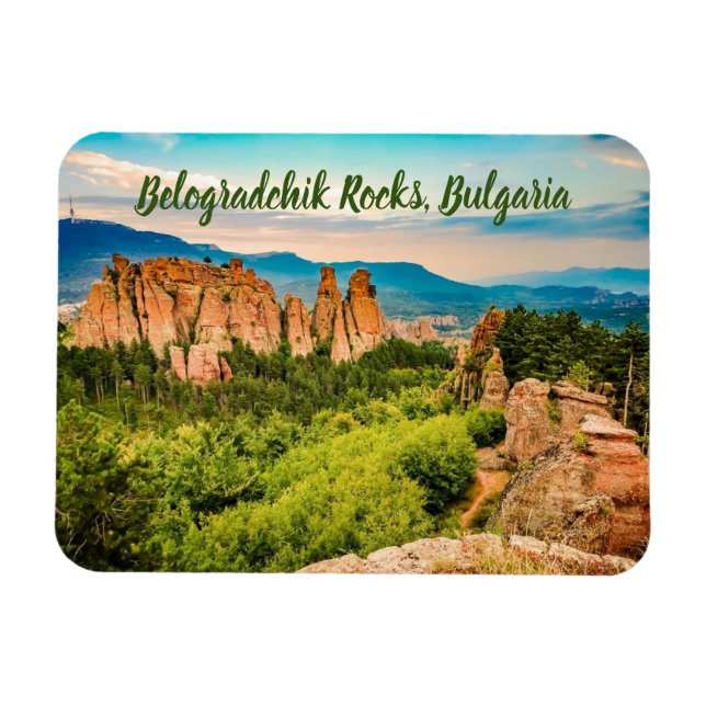 Belogradchik Rocks Bulgaria stylised Magnet (Horizontal)