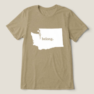 Belong Washington State Map, PNW Tri-Blend Shirt