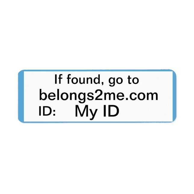 belongs2me.com Labels (Front)
