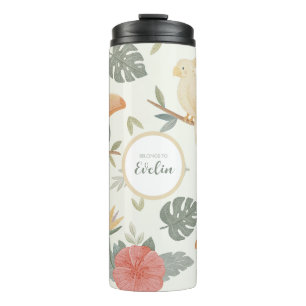 "Belongs To" Custom Name Jungle Kids Water Bottle