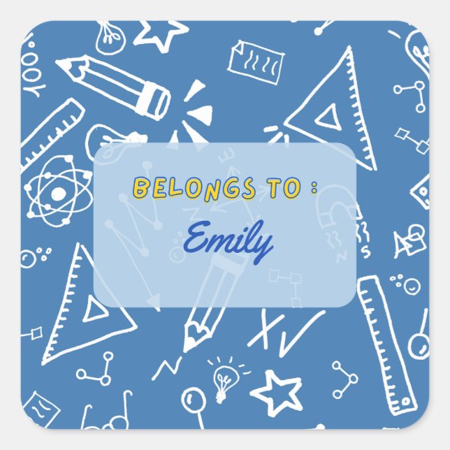 Belongs to - personalised school stickers  (Front)