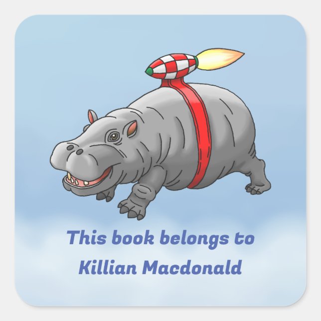 Belongs to the Rocket Hippo Square Sticker (Front)