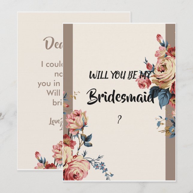 beloved Bridesmaid Invitation (Front/Back)