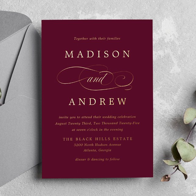 Beloved Burgundy and Gold Calligraphy Wedding (Creator Uploaded)