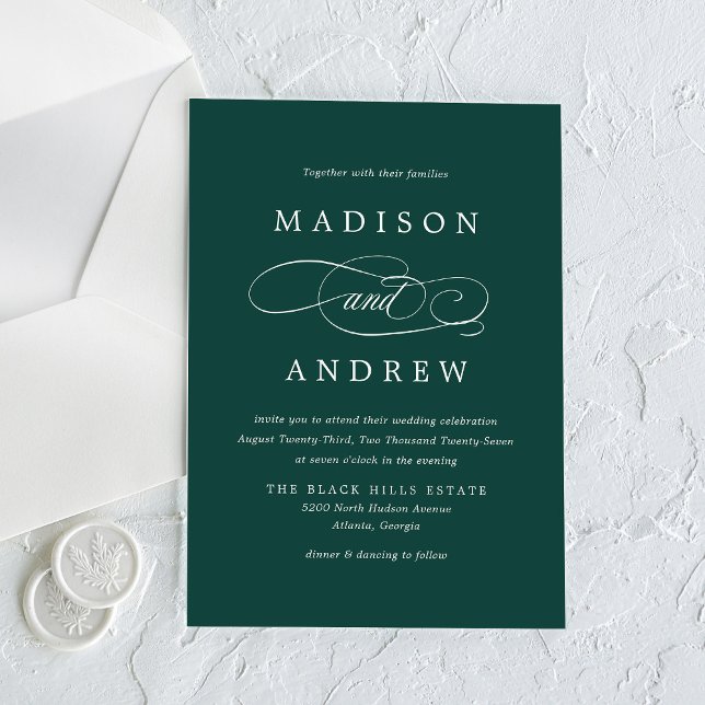 Beloved Calligraphy Green Wedding Acrylic Invitations (Creator Uploaded)