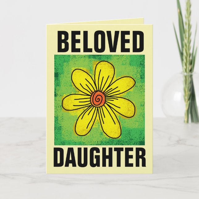 BELOVED DAUGHTER SUNFLOWER BIRTHDAY CARDS (Front)