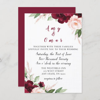 beloved floral wedding invite