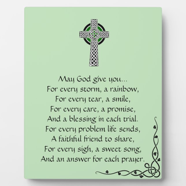 Beloved Irish Prayer Tabletop Sign Plaque (Front)
