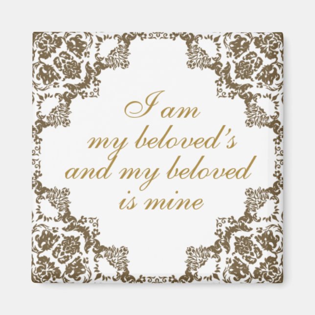 Beloved Lace Corner Magnet (Front)
