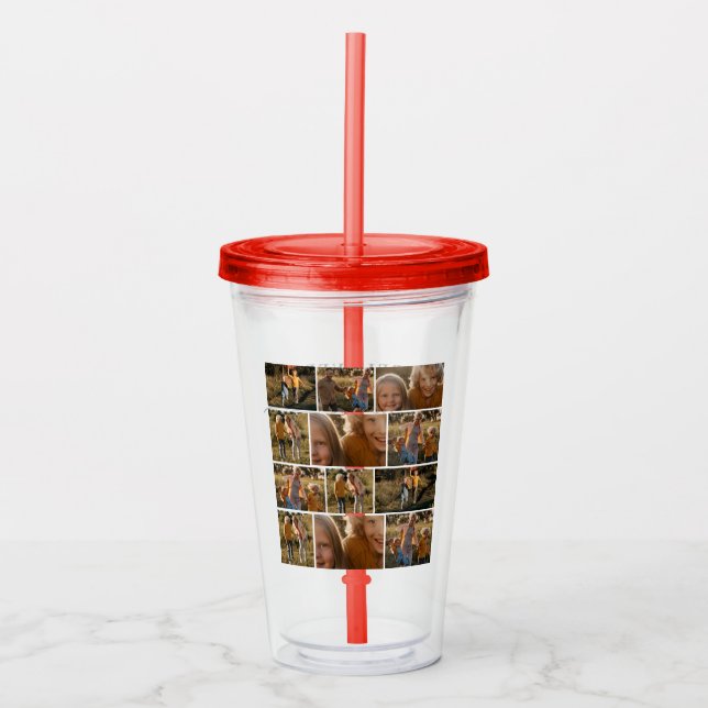 Beloved Mama Mum Happy Mother's Day Photo Collage Acrylic Tumbler (Front)