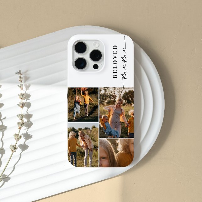 Beloved Mama Mum Happy Mother's Day Photo Collage Case-Mate iPhone Case (Creator Uploaded)