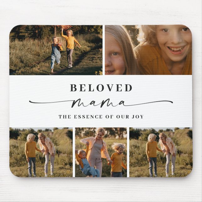 Beloved Mama Mum Happy Mother's Day Photo Collage Mouse Pad (Front)