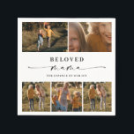 Beloved Mama Mum Happy Mother's Day Photo Collage Napkin<br><div class="desc">Set your Mother's Day table with love, adorning it with the "Beloved Mama" Photo Collage Napkin. It’s a soft canvas of cherished memories, perfect for a mum, sister, or grandmother. This napkin transforms any meal into a celebration of family, making birthdays or first Mother's Days unforgettable. Give a gift that's...</div>
