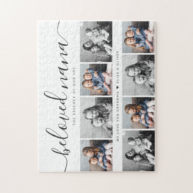 Beloved Nana Grandma Custom Family Photo Keepsake Jigsaw Puzzle (Vertical)