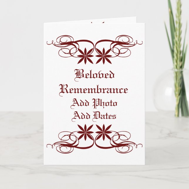 "Beloved Remembrance" Funeral Program Programme (Front)