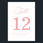 Beloved | Wedding Table Number Cards<br><div class="desc">Add a personalised touch to your wedding reception with our Beloved wedding table number cards. The elegant wedding table numbers feature a beautiful rose pink script font and placeholders for your table number,  names,  and wedding date.</div>