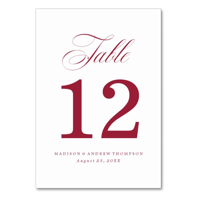 Beloved | Wedding Table Number Cards (Front)