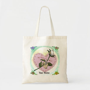 Beloved White Rose Heart custom tote bags