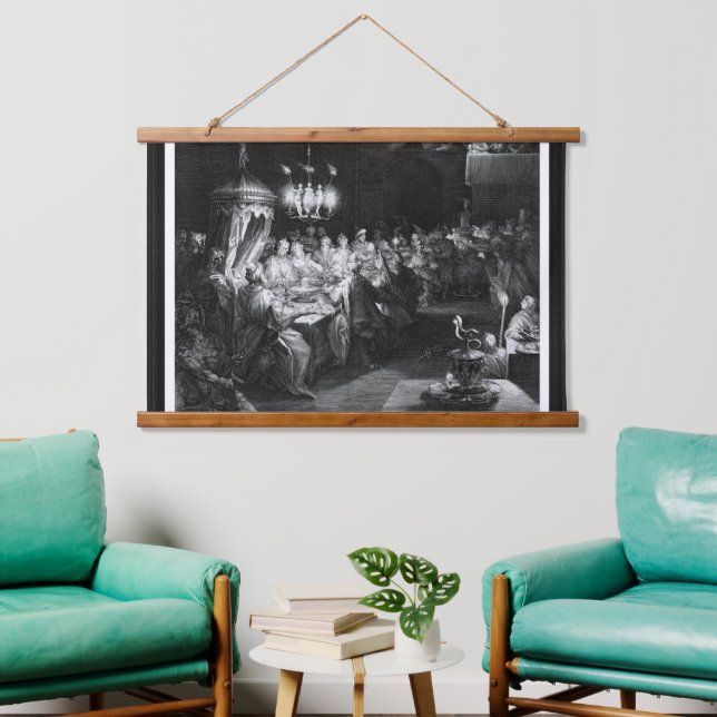 Belshazzar's Feast by Engraver Jan Muller Hanging Tapestry (Living Room)