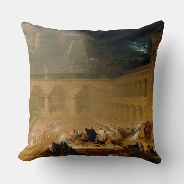 Belshazzar's Feast (oil on canvas) Cushion (Front)