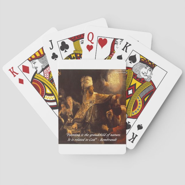 Belshazzar's Feast & Rembradt Quote Playing Cards (Back)