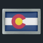 Belt Buckle with Flag of Colorado State<br><div class="desc">Make a bold statement and showcase your Colorado pride with this eye-catching belt buckle featuring the flag of Colorado! Crafted with attention to detail, this belt buckle is more than just a fashion accessory; it's a celebration of Colorado's rich heritage and stunning landscapes. The bold design proudly showcases the iconic...</div>