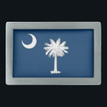 Belt Buckle with Flag of South Carolina State<br><div class="desc">Add a touch of Southern charm to your wardrobe with this stylish belt buckle featuring the flag of South Carolina! Crafted with durable materials and adorned with the iconic palmetto tree and crescent moon design of South Carolina's flag, this belt buckle is both a fashion statement and a symbol of...</div>