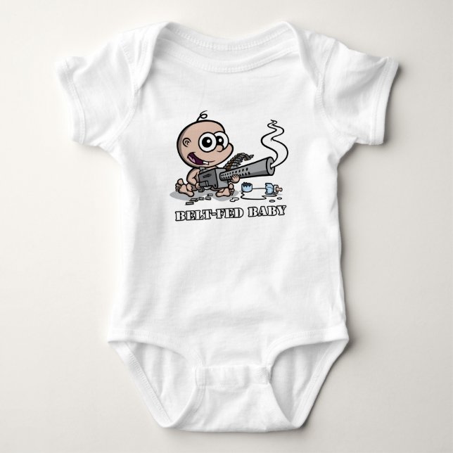 Belt-fed baby bodysuit (Front)