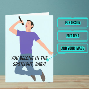 Belt Out a Note Singer Birthday Card