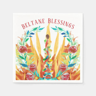 Beltane Bright Summer Maypole Wicca Sabbat Party Napkin