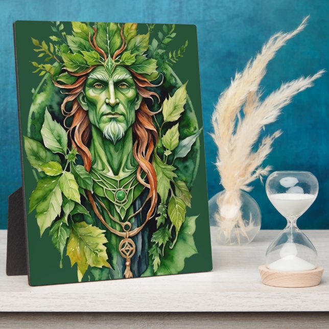 Beltane Celtic Greenman Forest God Sabbat Altar Plaque (Side)