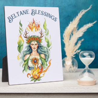 Beltane Fire Summer Goddess Floral Sabbat Altar Plaque