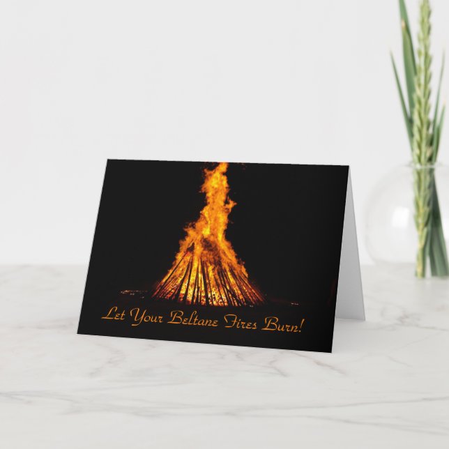 Beltane Fires Pagan Wiccan Holiday Greeting Card (Front)