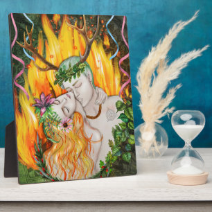 Beltane God & Goddess Wicca Altar Photo Plaque