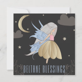 Beltane Night Fairy & Sky Wiccan Sabbat Holiday Card
