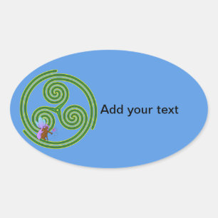 Beltane Triskele with Fairy Oval Sticker