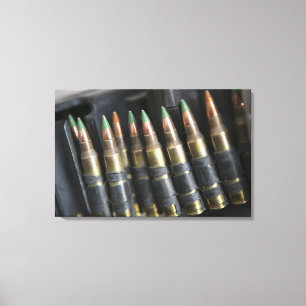 Belted bullets for an M-249 squad automatic wea Canvas Print